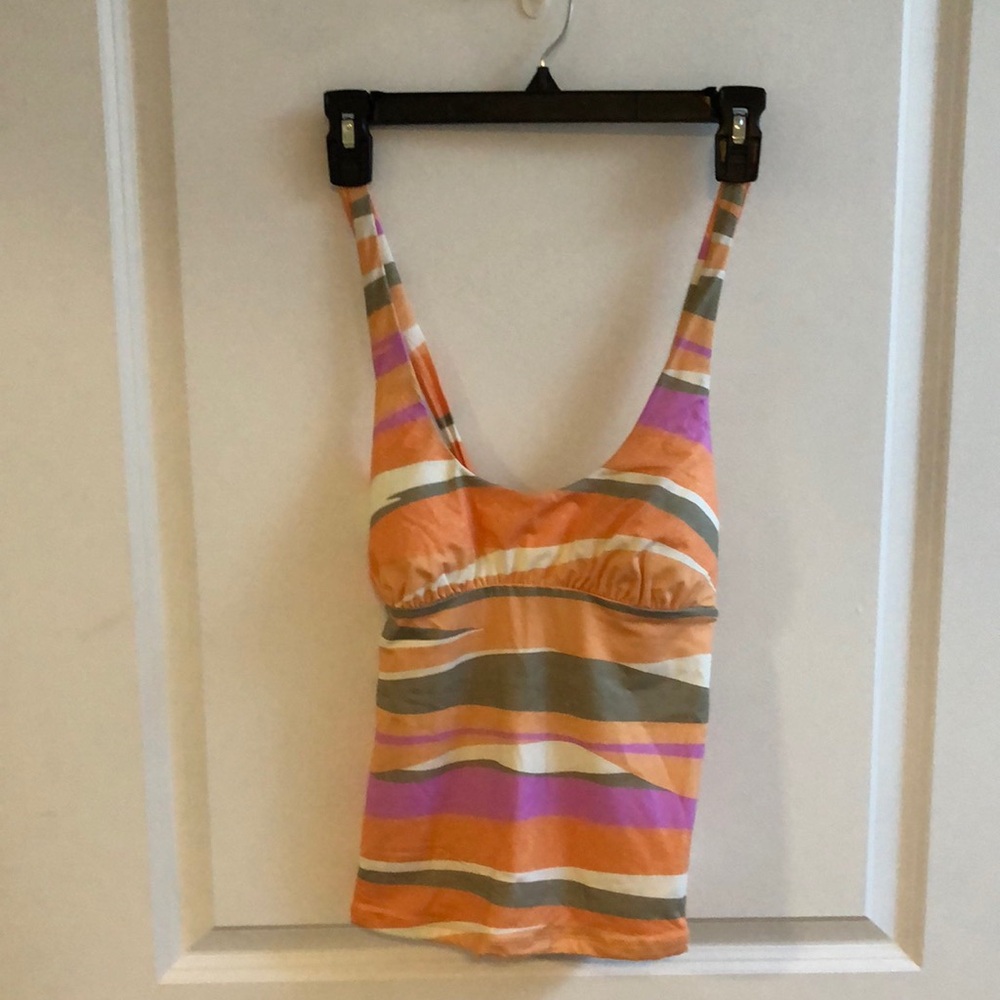 Striped Multicolor Women's Tankini Top XS